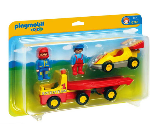 Playmobil 1.2.3 Coche de Carreras con Transporte